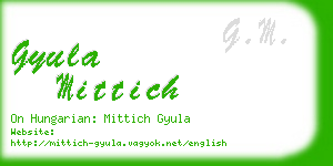 gyula mittich business card